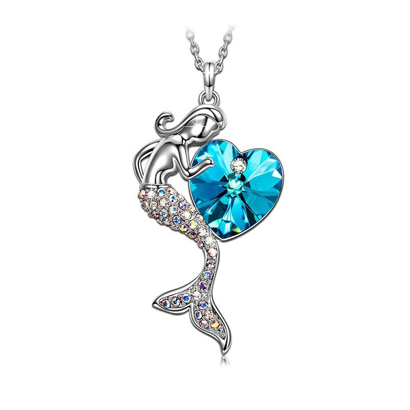Mermaid Zircon Pendant Necklace