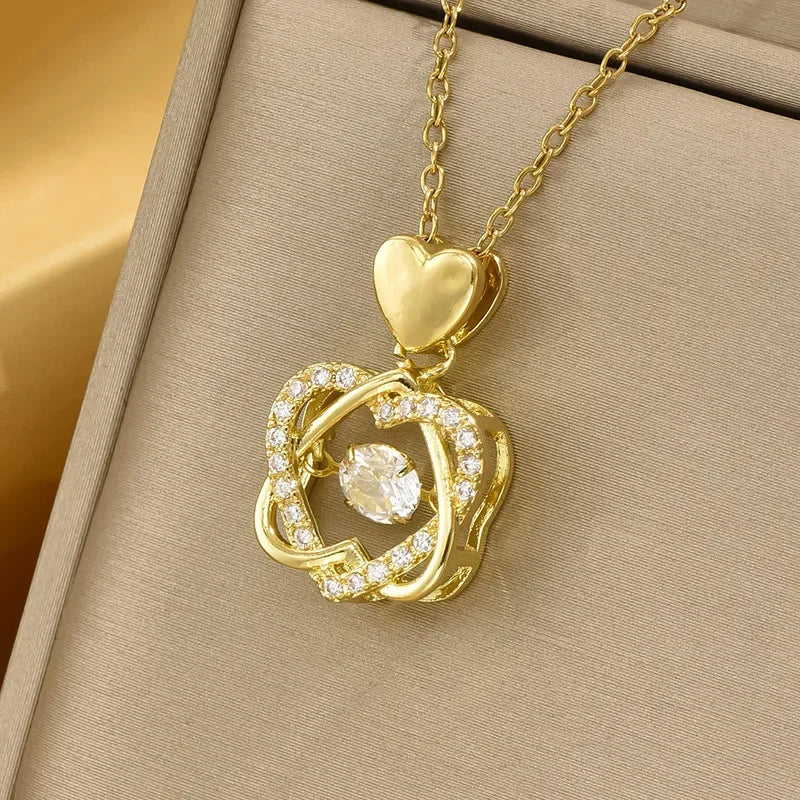 HEXA Heart Zircon Pendant Necklace