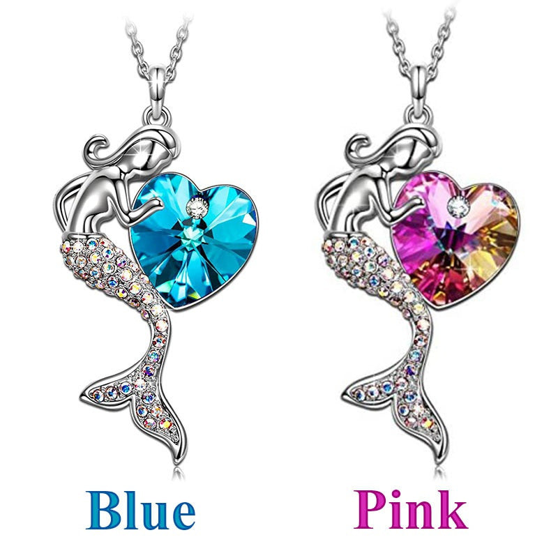 Mermaid Zircon Pendant Necklace