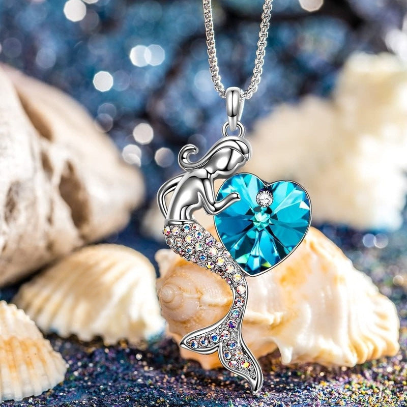 Mermaid Zircon Pendant Necklace