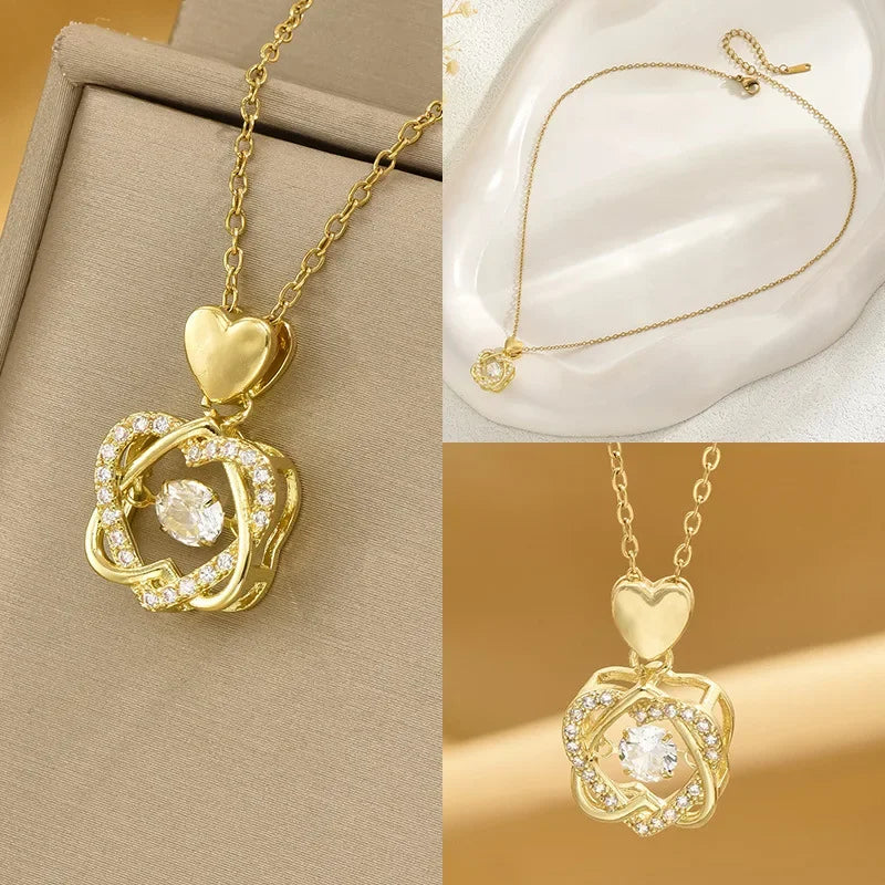 HEXA Heart Zircon Pendant Necklace