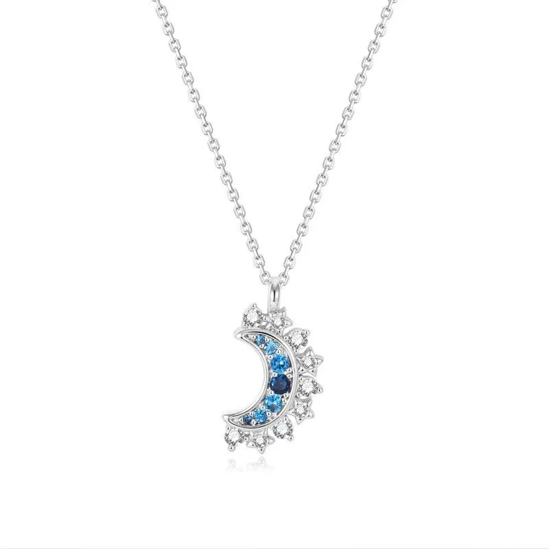 Vintage Sun and Moon Vintage Magnetic Zircon Pendant Necklace