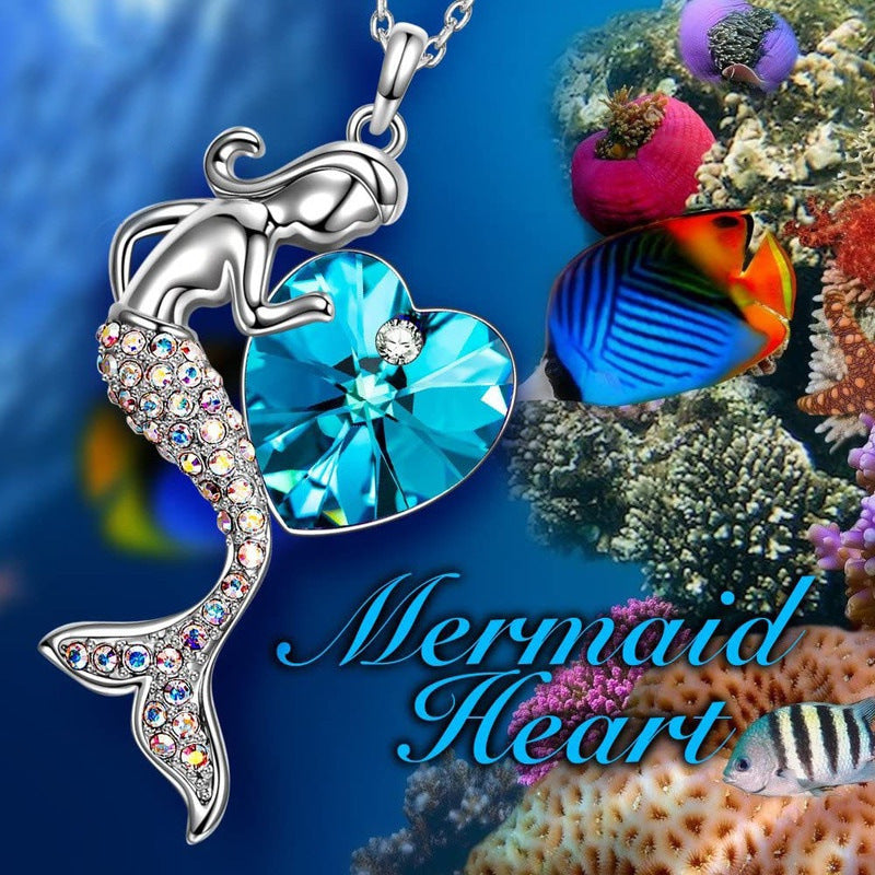 Mermaid Zircon Pendant Necklace