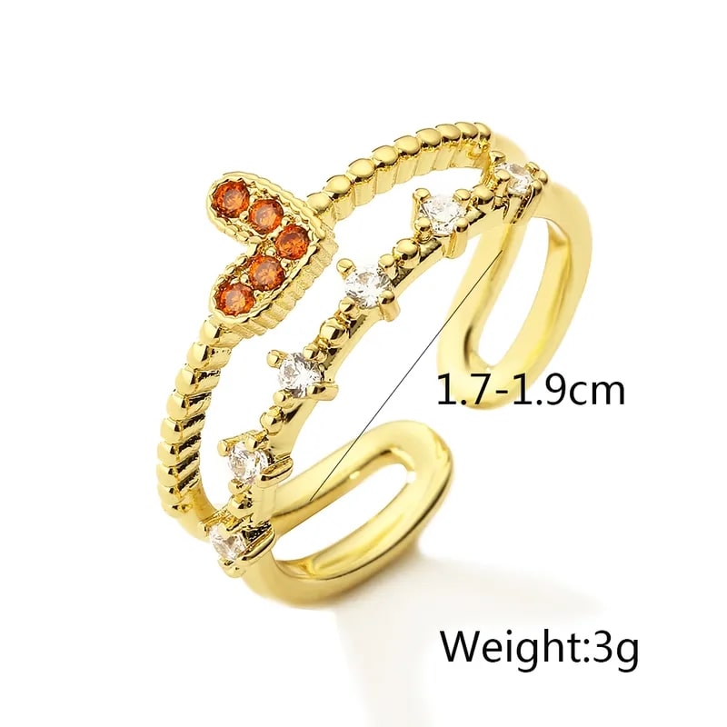 Red Zirconia Heart Ring