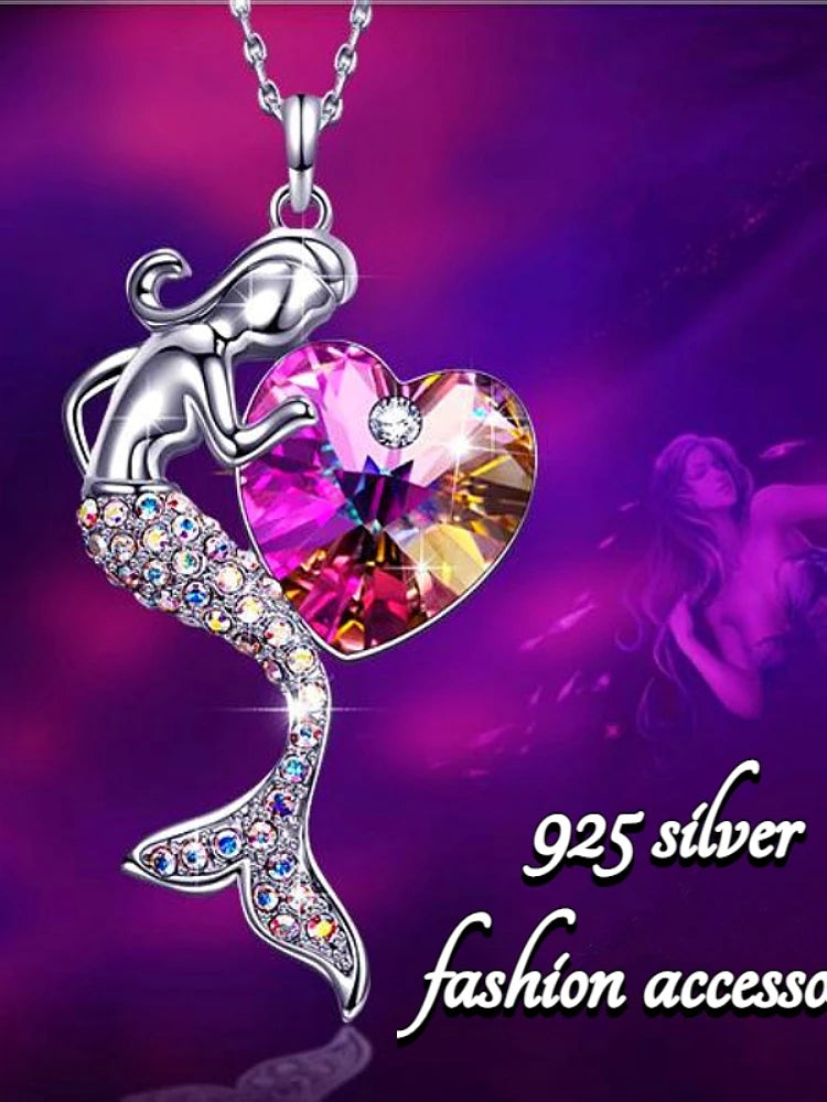 Mermaid Zircon Pendant Necklace