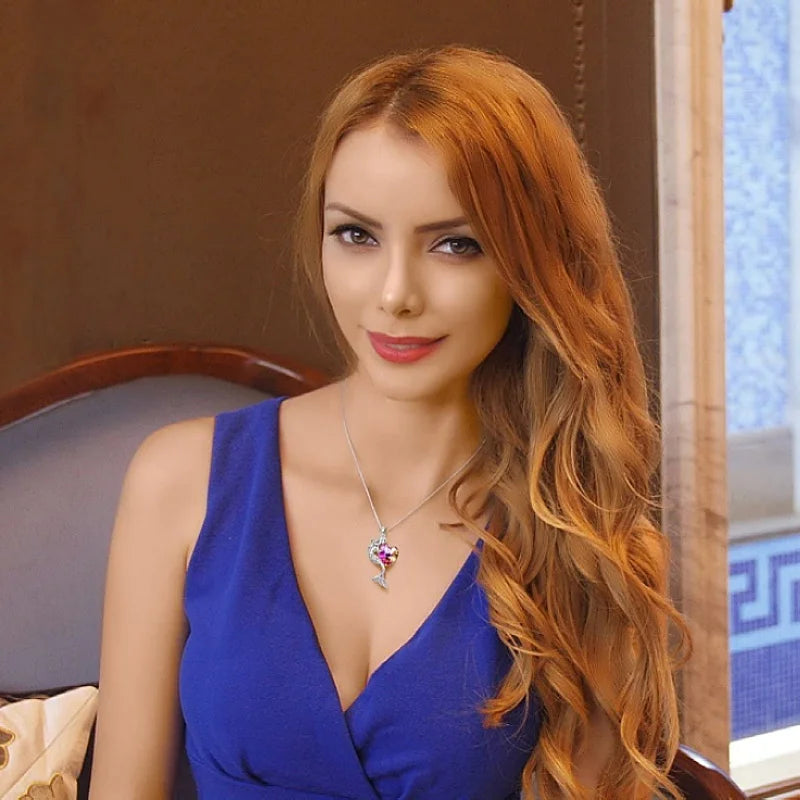Mermaid Zircon Pendant Necklace