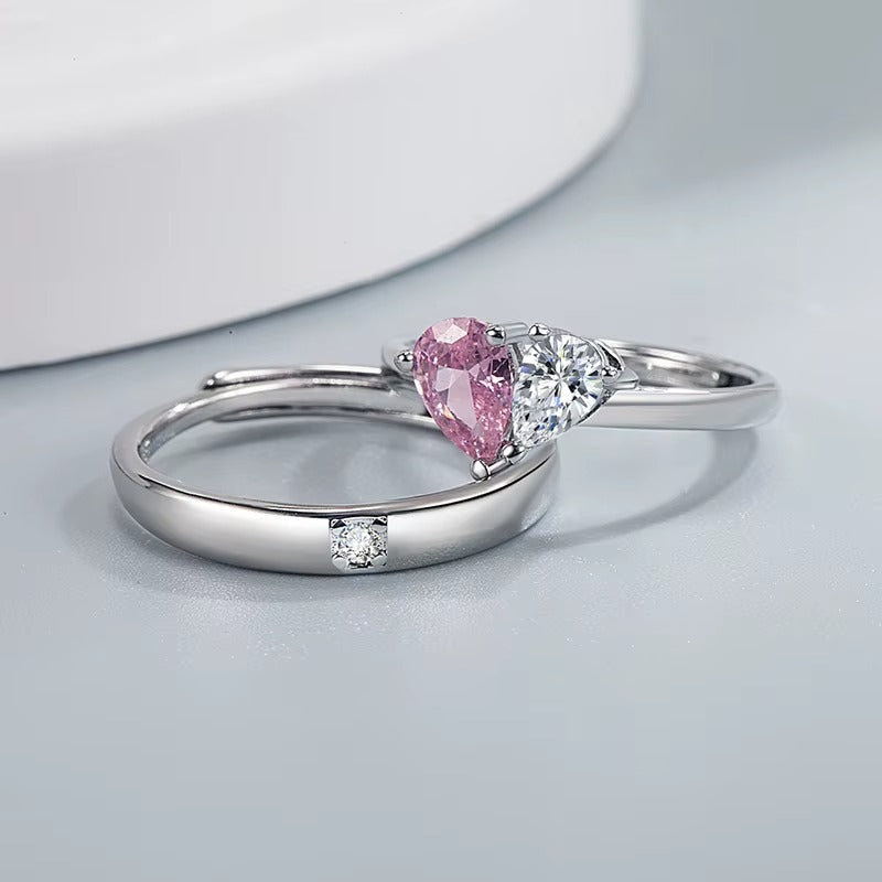 Teardrop Diamond Royal Bond Couple Ring