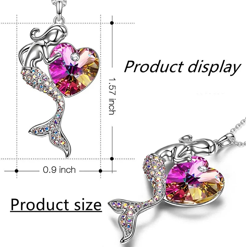 Mermaid Zircon Pendant Necklace