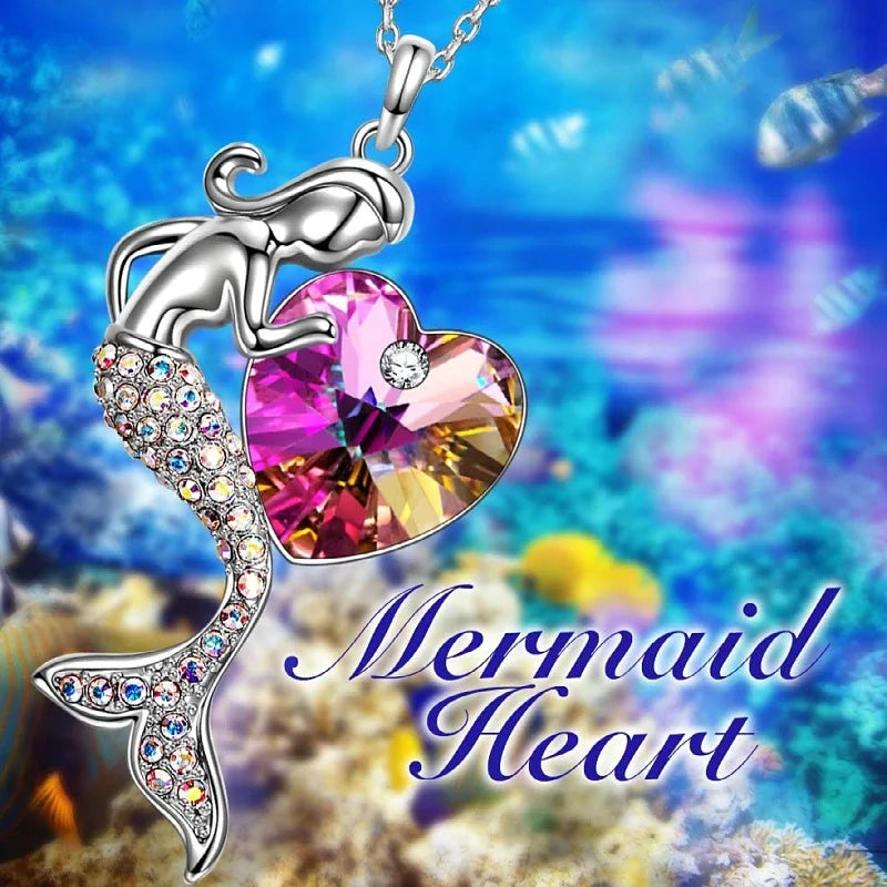 Mermaid Zircon Pendant Necklace
