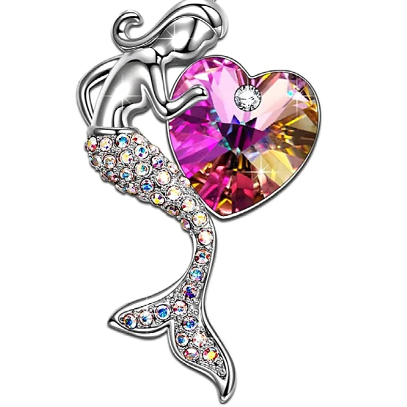 Mermaid Zircon Pendant Necklace