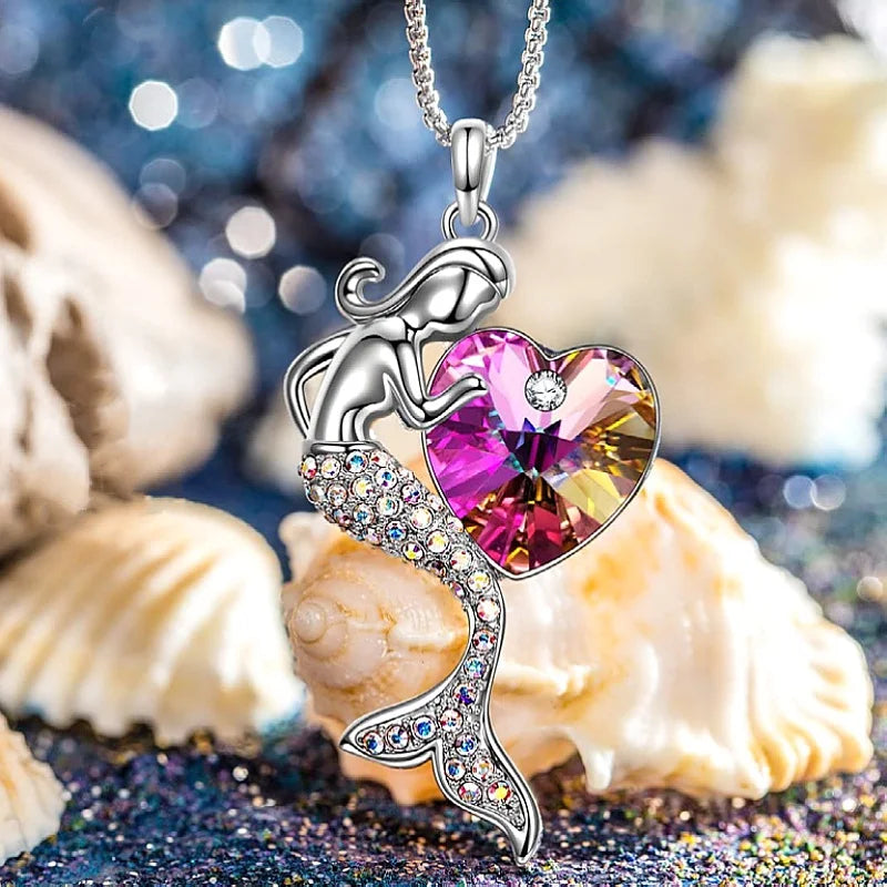 Mermaid Zircon Pendant Necklace