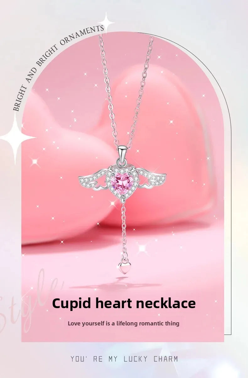 Angelina Angel Wing Zircon Pendant Necklace > Moveable Wings