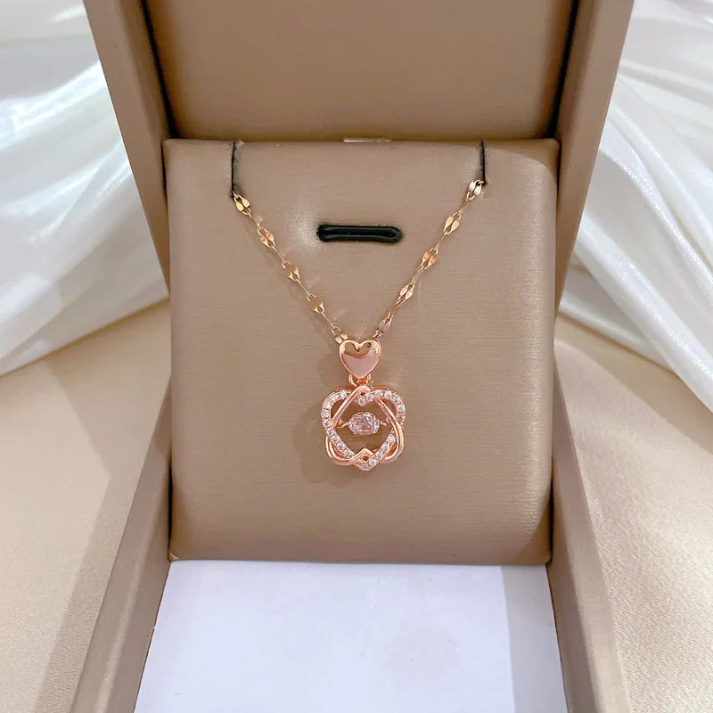 HEXA Heart Zircon Pendant Necklace