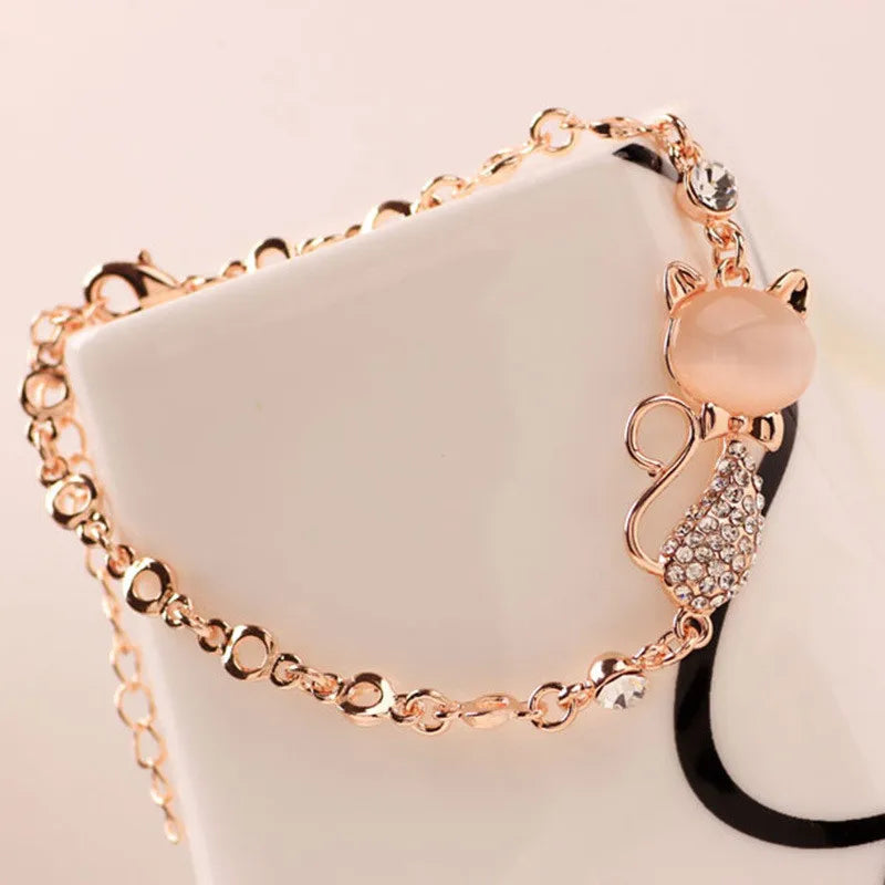 Cat Kitty Adjustable Zircon Bracelet