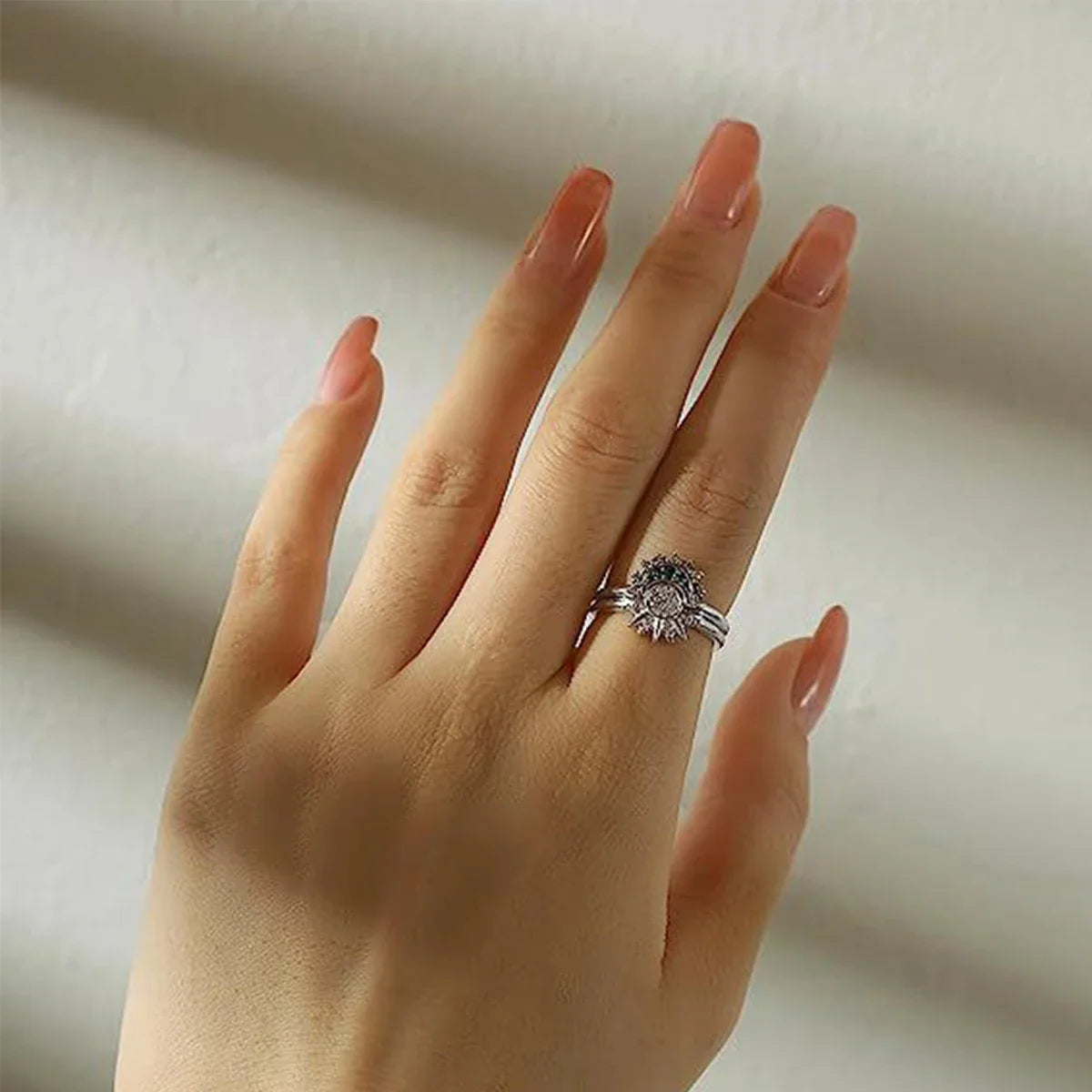 Sun Moon Double Ring - Adjustable