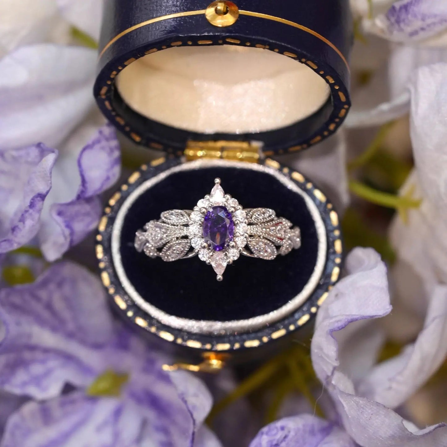 Athena Fairy Wings Purple Diamond Ring