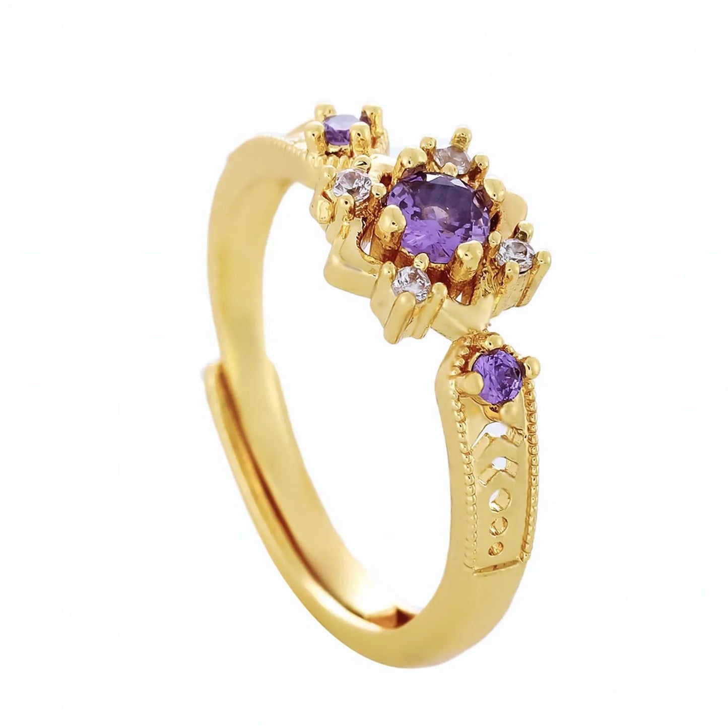Atlas Star š Purple Square Micro Zircon Diamond Ring