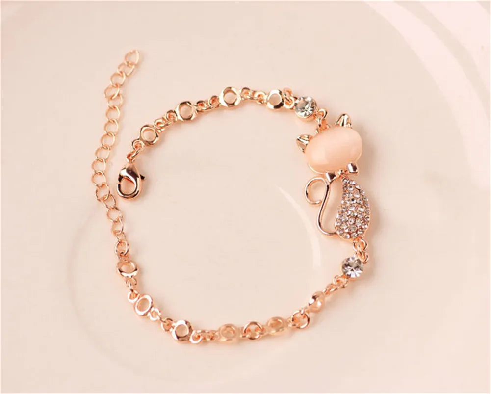 Cat Kitty Adjustable Zircon Bracelet