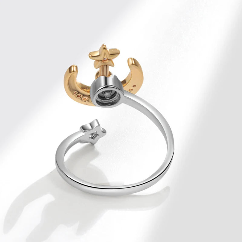 Moon Star Anti Anxiety Rotatable Ring