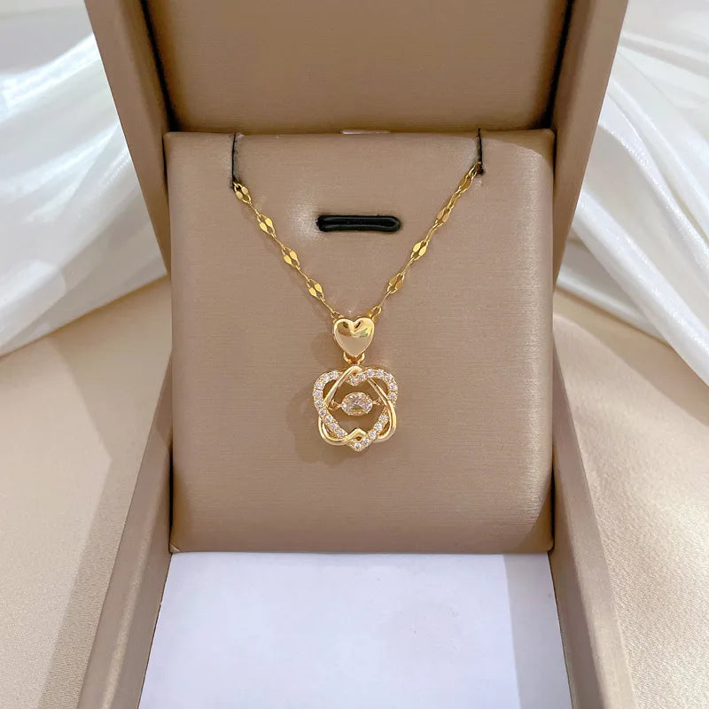 HEXA Heart Zircon Pendant Necklace