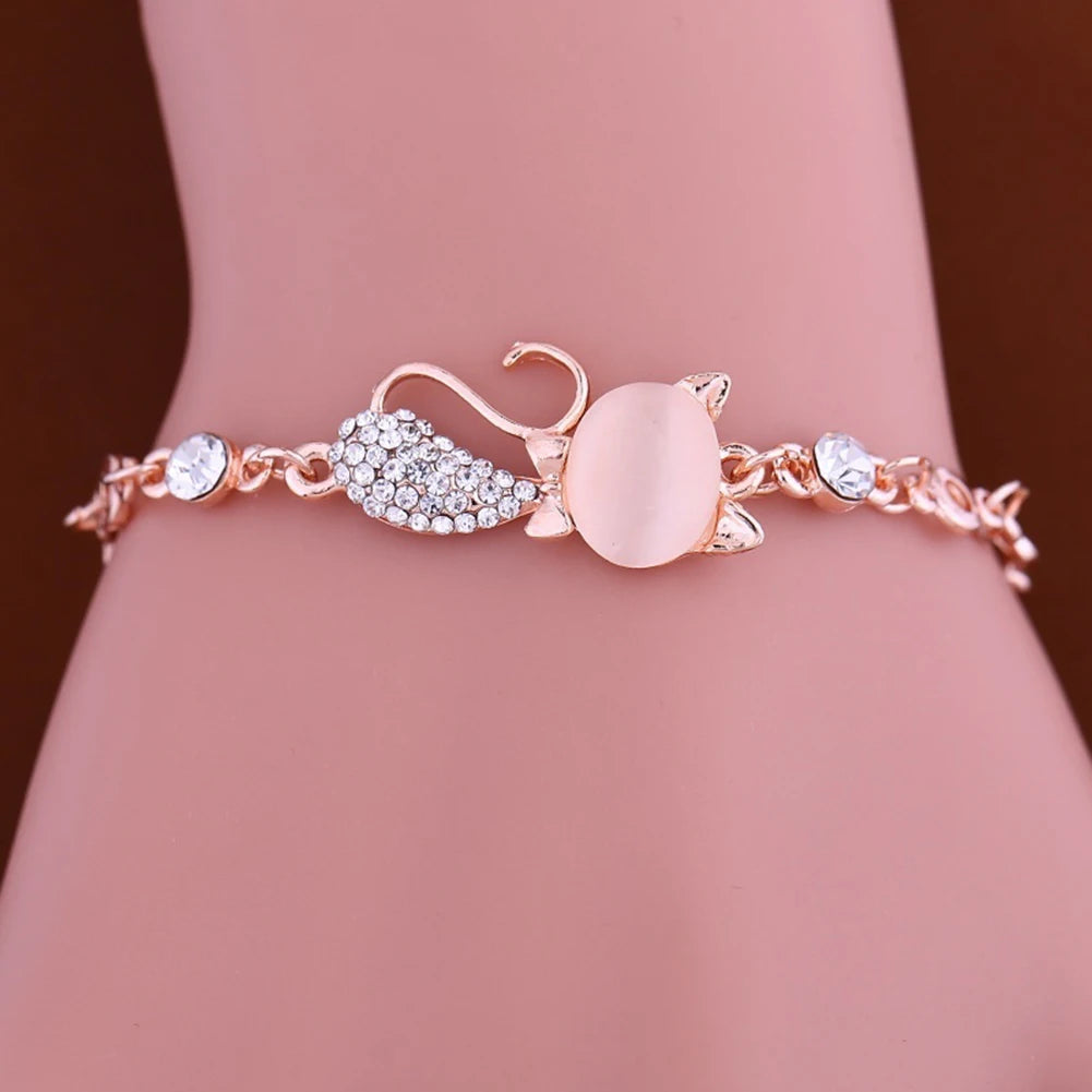 Cat Kitty Adjustable Zircon Bracelet