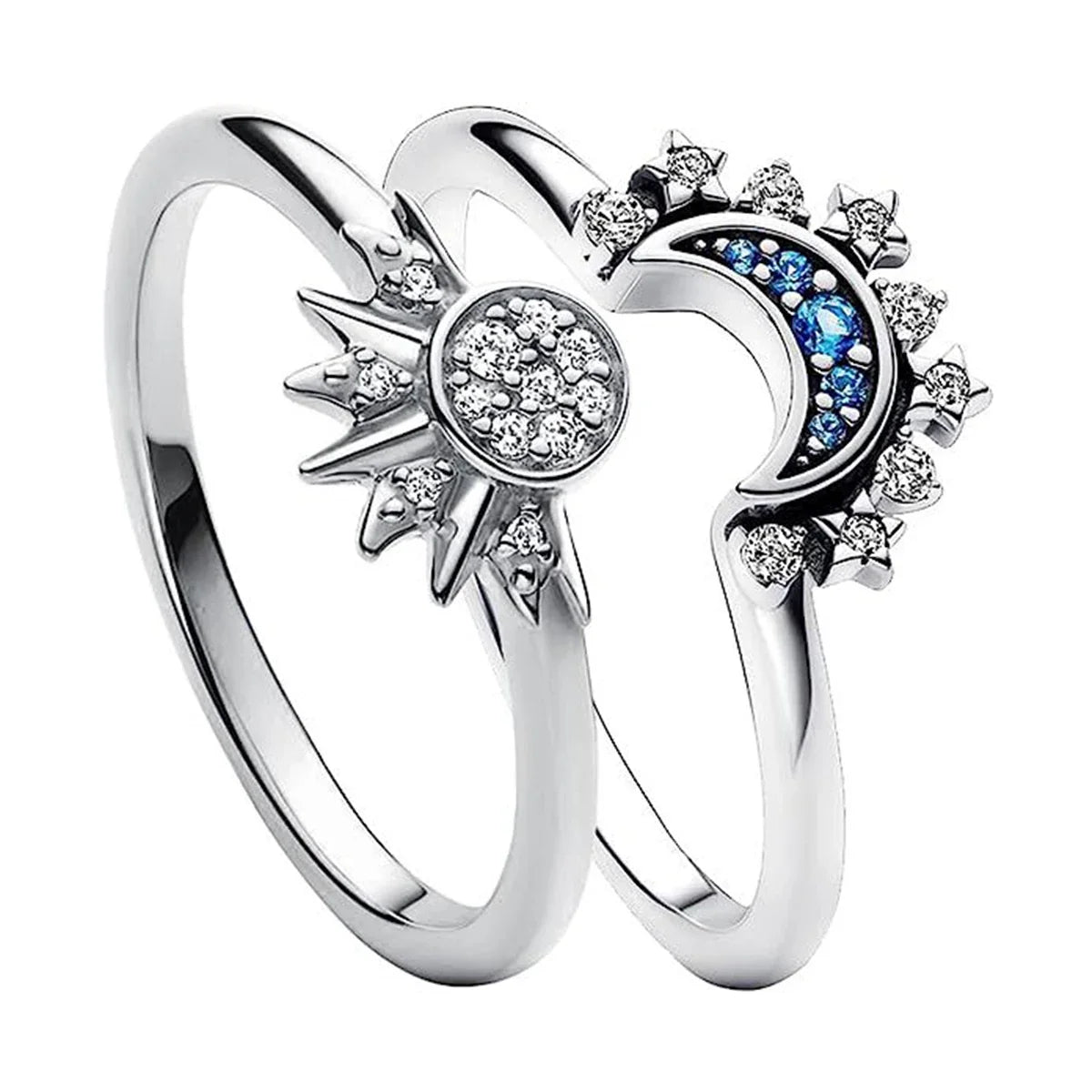 Sun Moon Double Ring - Adjustable