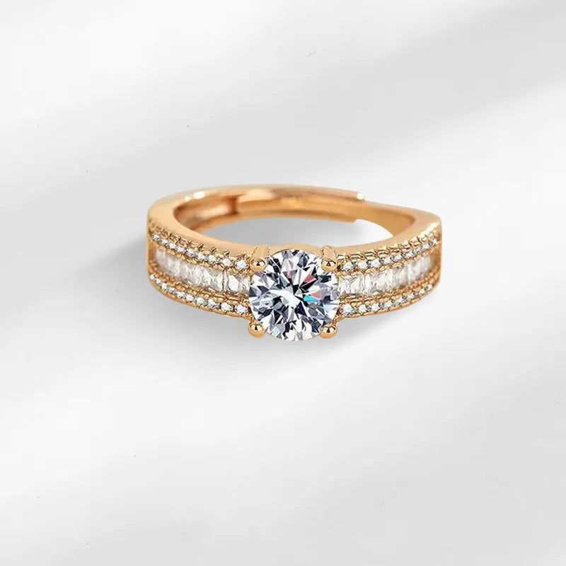 Diamond Ring With Square Zircon