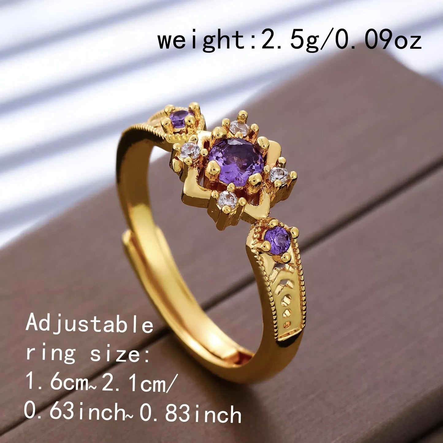 Atlas Star š Purple Square Micro Zircon Diamond Ring