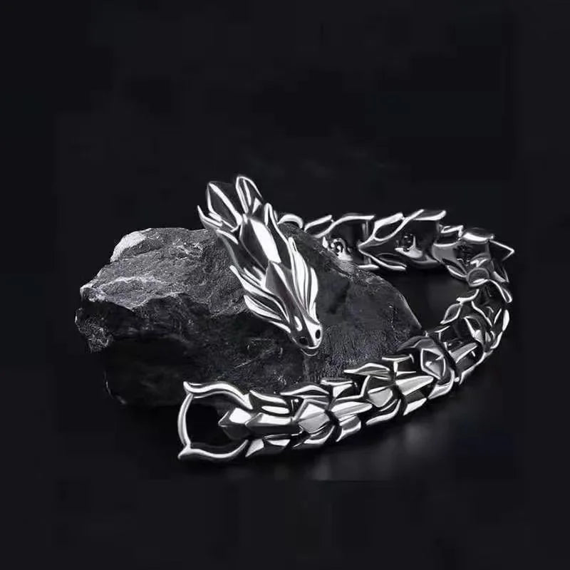Dragon Head Dragon Scale Bracelet - Stainless Steel