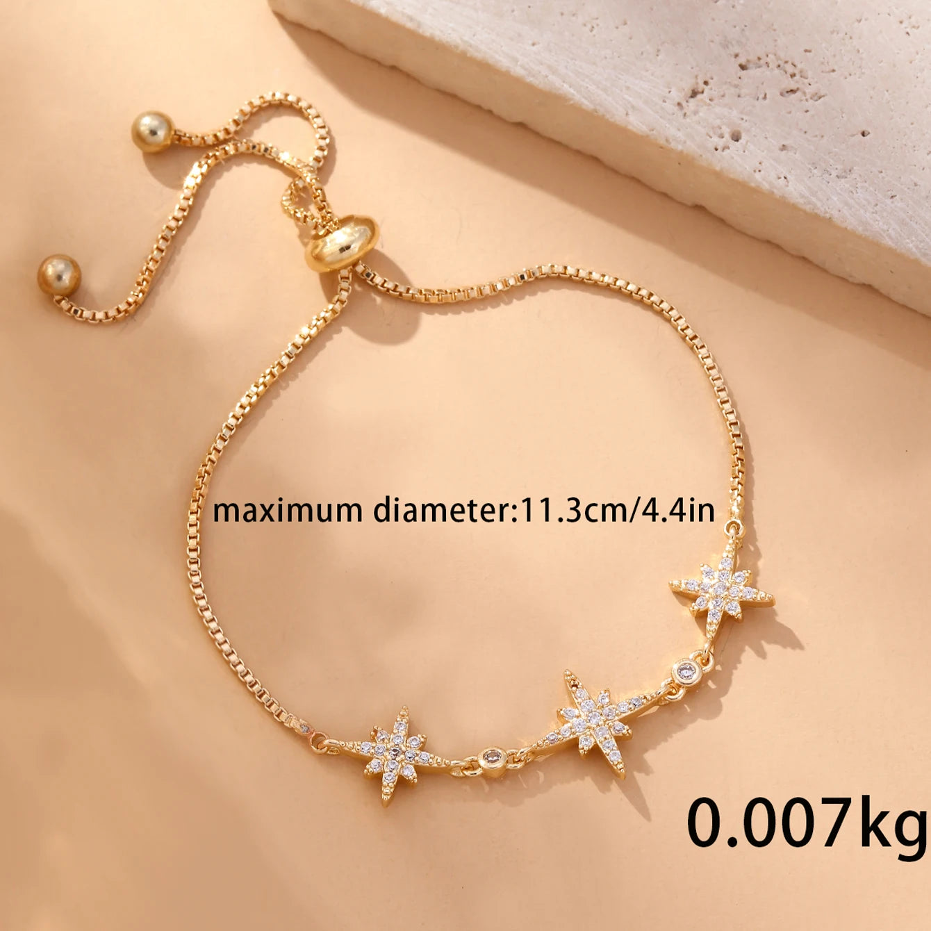 Danica 3 Star Luxury Adjustable Zircon Bracelet