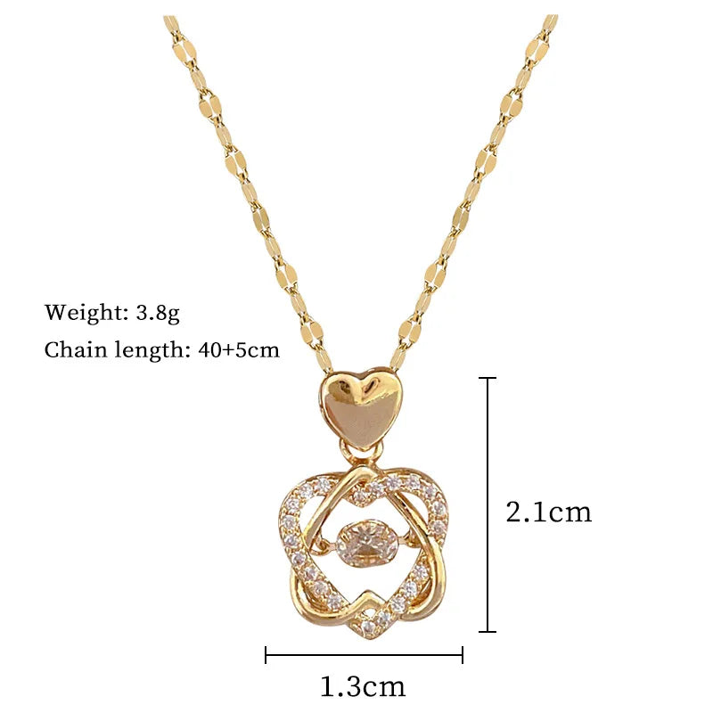 HEXA Heart Zircon Pendant Necklace