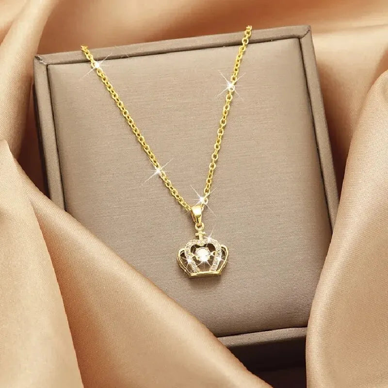 Diamond Crown Zircon Korean Pendant Necklace