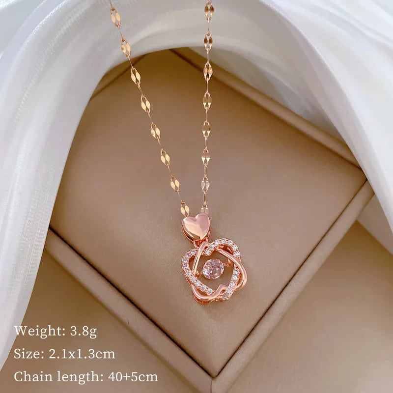 HEXA Heart Zircon Pendant Necklace