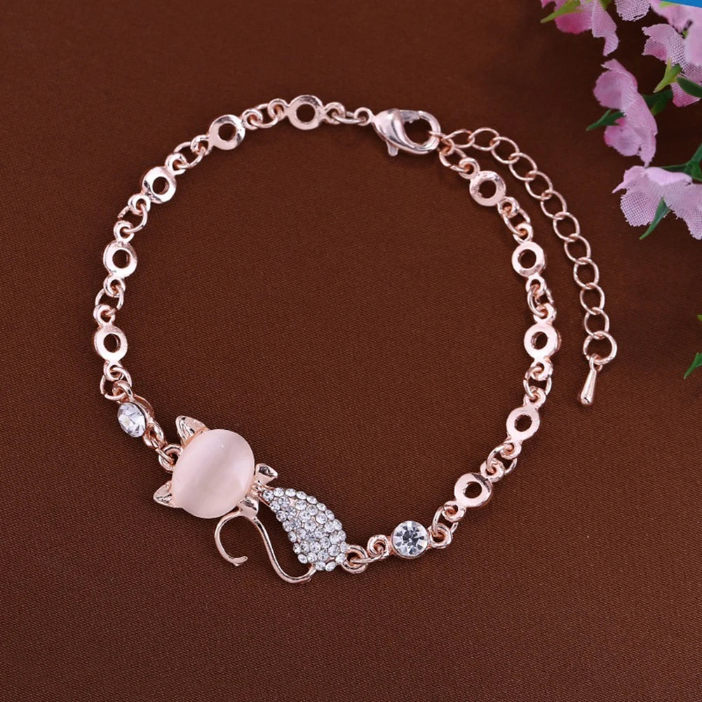 Cat Kitty Adjustable Zircon Bracelet