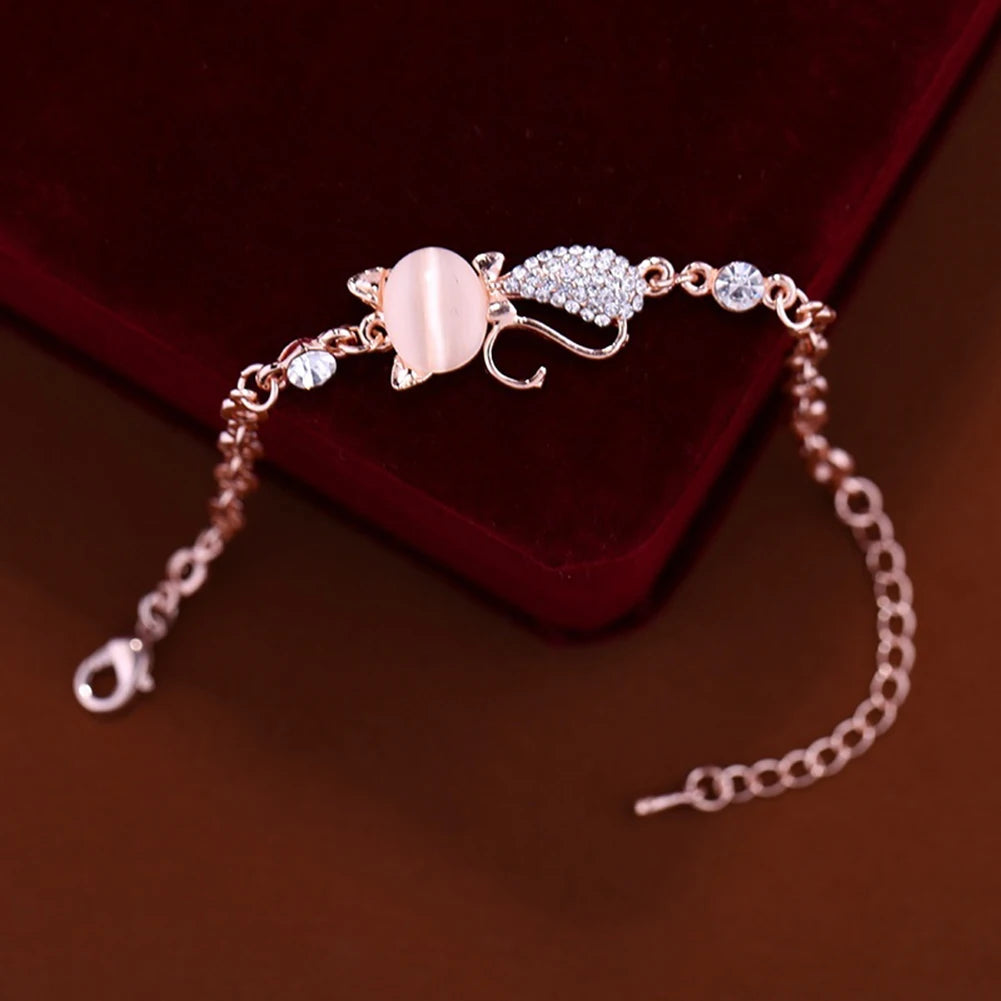 Cat Kitty Adjustable Zircon Bracelet