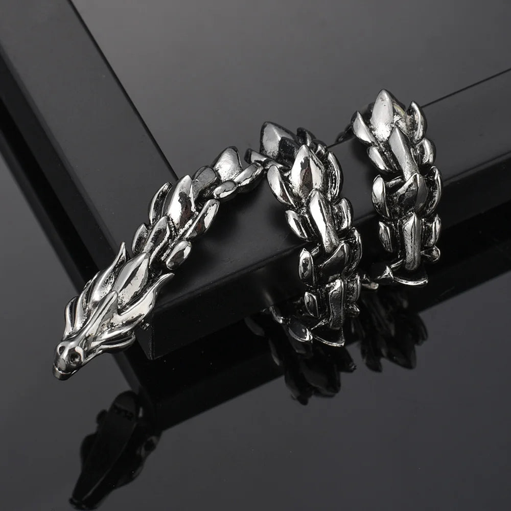 Dragon Head Dragon Scale Bracelet - Stainless Steel