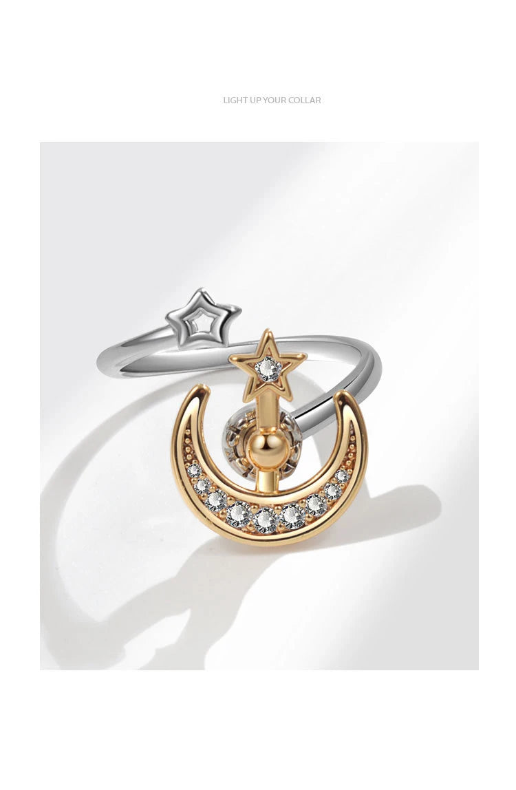 Moon Star Anti Anxiety Rotatable Ring