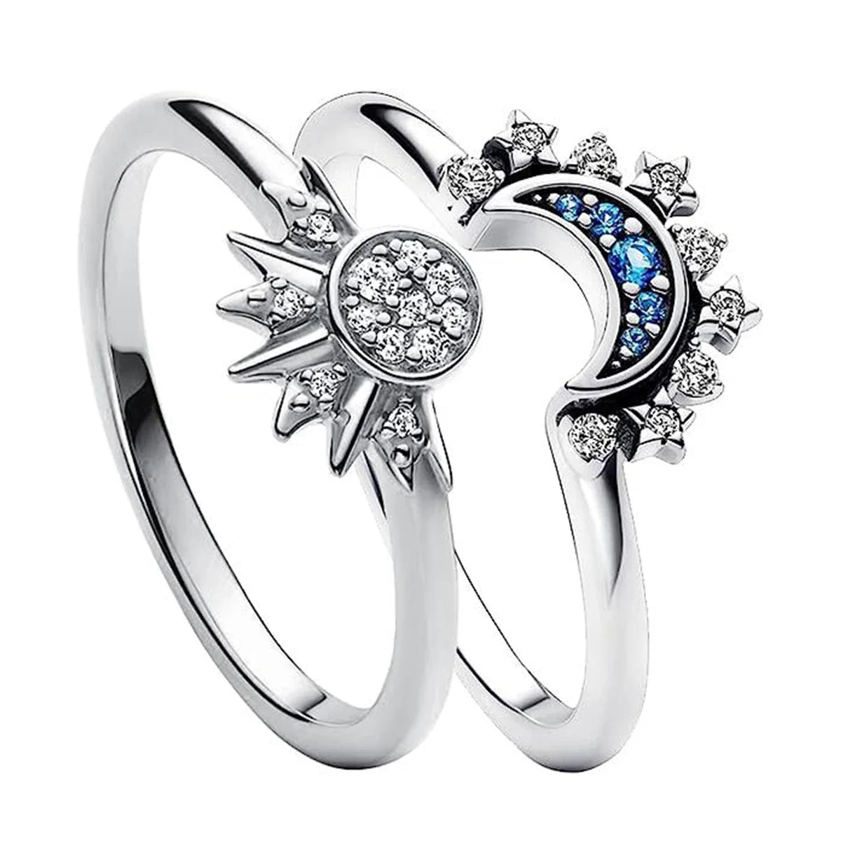 Sun Moon Double Ring - Adjustable