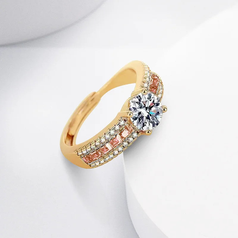 Diamond Ring With Square Zircon