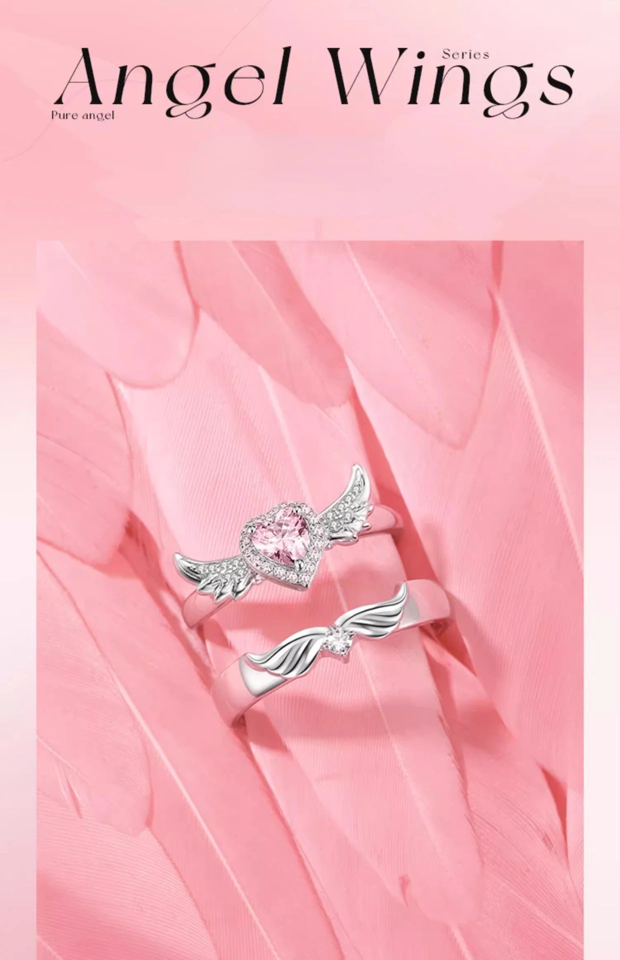 Seraphina Angel Wings Royal Bond Couple Ring