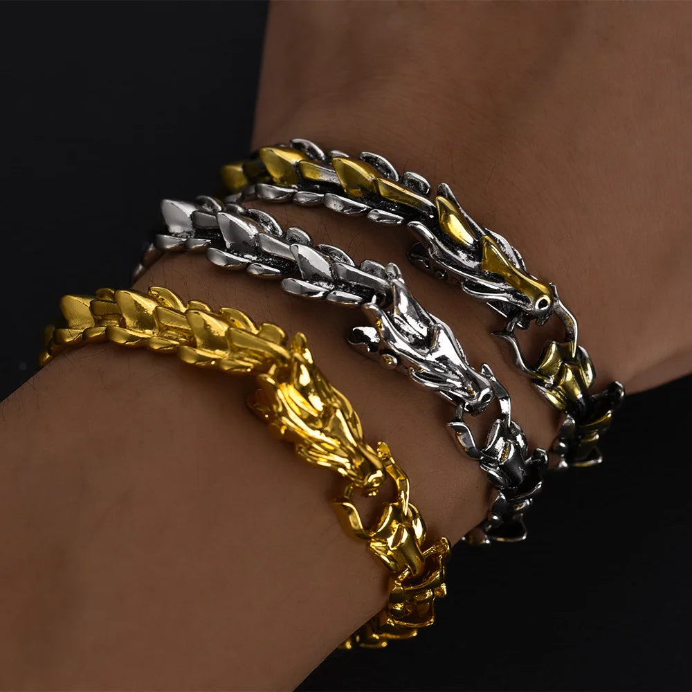Dragon Head Dragon Scale Bracelet - Stainless Steel