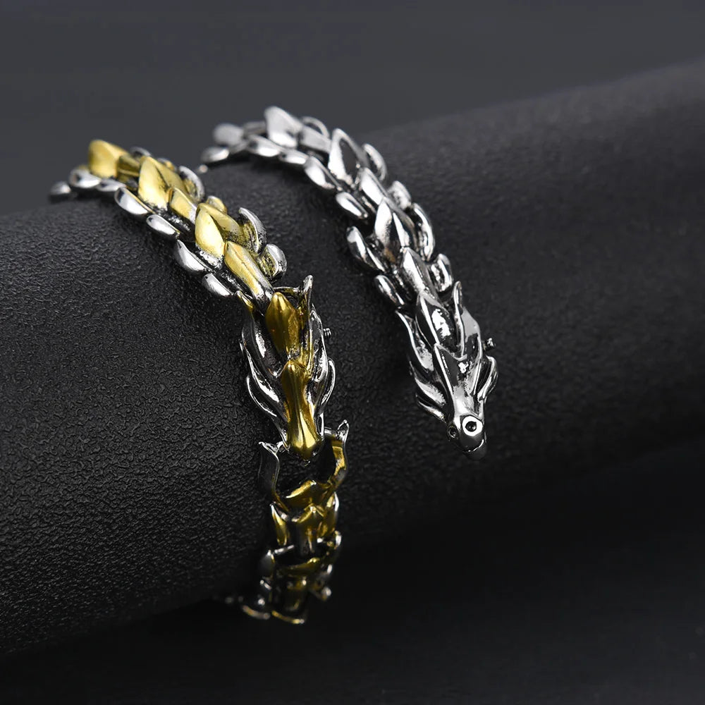 Dragon Head Dragon Scale Bracelet - Stainless Steel