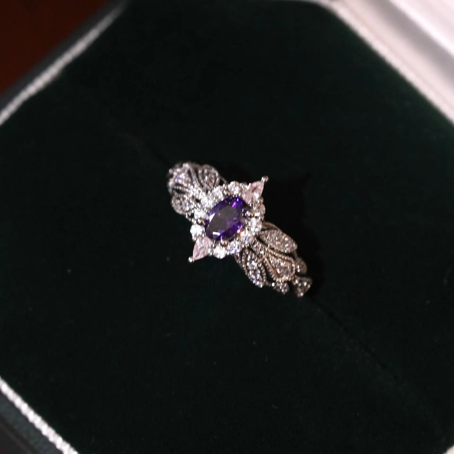 Athena Fairy Wings Purple Diamond Ring