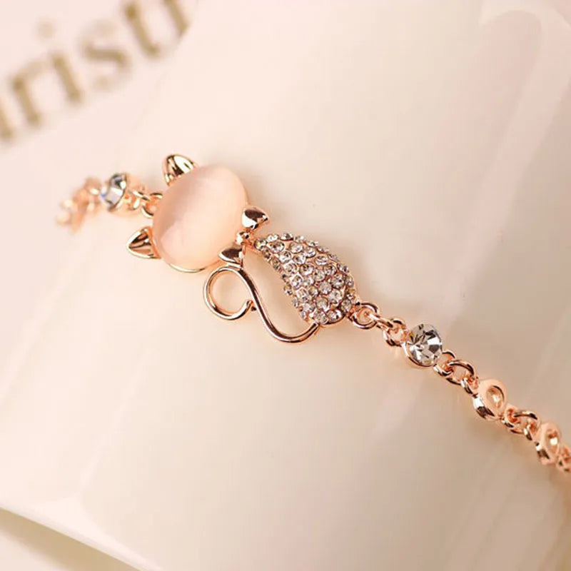 Cat Kitty Adjustable Zircon Bracelet