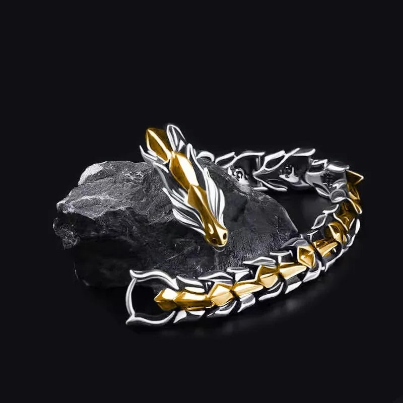Dragon Head Dragon Scale Bracelet - Stainless Steel