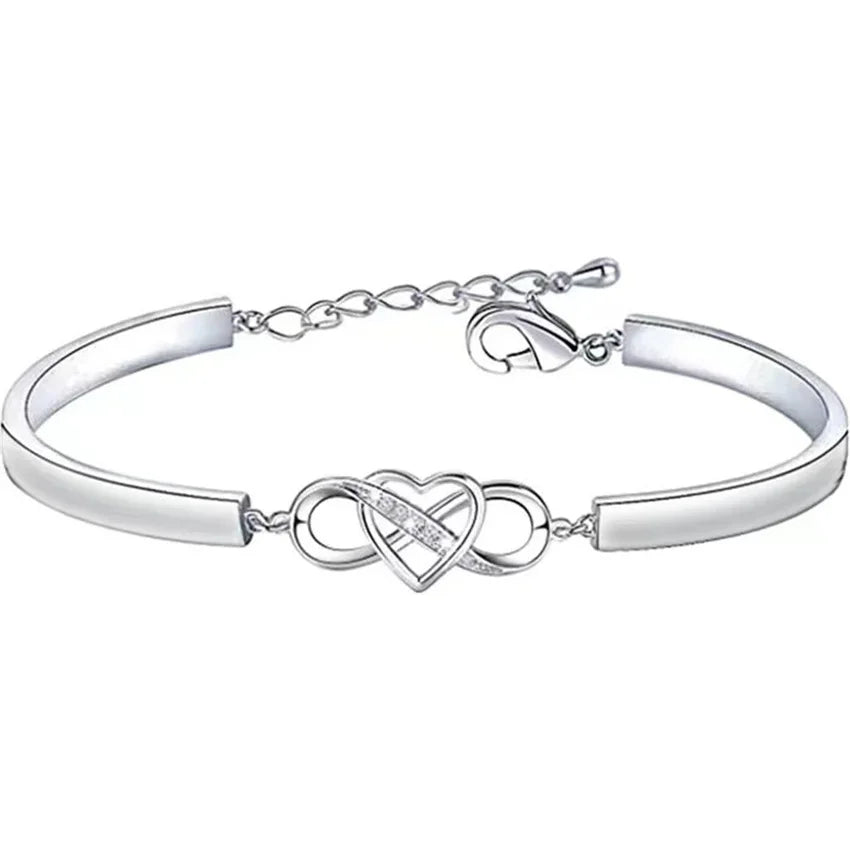 Infinite Love Heart Bow Knot Adjustable Zircon Bracelet