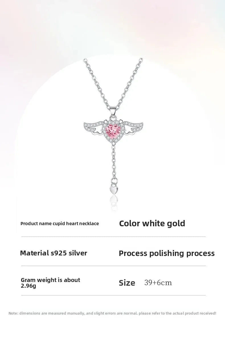 Angelina Angel Wing Zircon Pendant Necklace > Moveable Wings