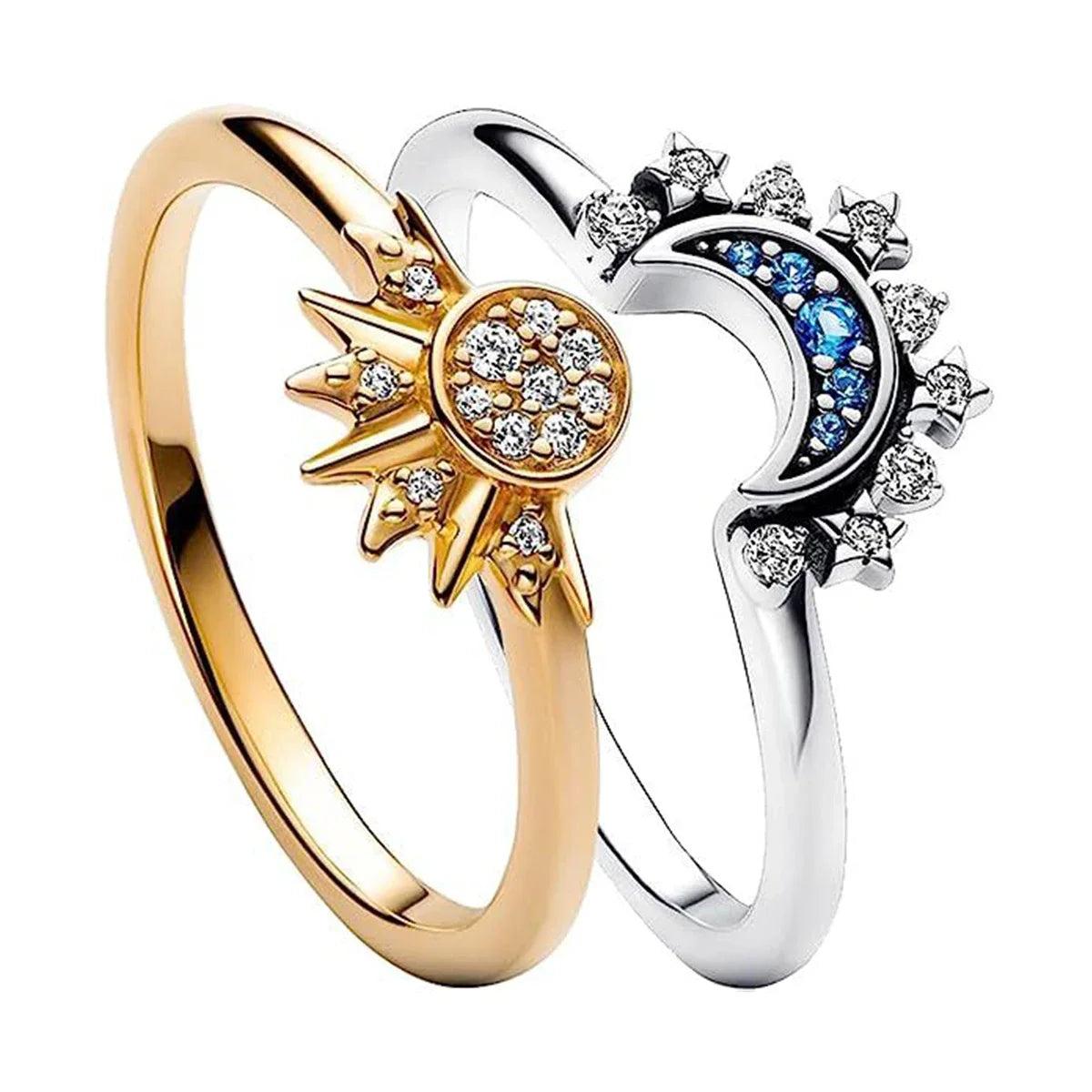 Sun Moon Double Ring - Adjustable