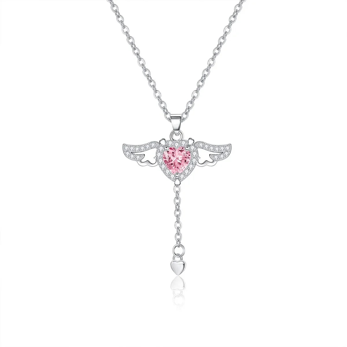 Angelina Angel Wing Zircon Pendant Necklace > Moveable Wings