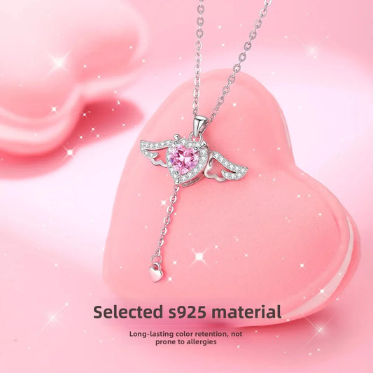 Angelina Angel Wing Zircon Pendant Necklace > Moveable Wings